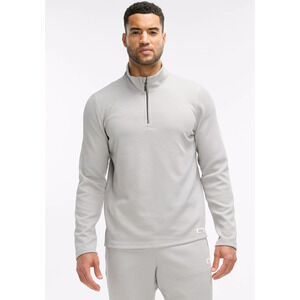 Peloton Waffle Mens Pullover XS Gray High Neck Long Sleeve 1/4 Zip Logo NWT